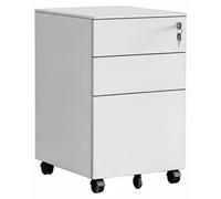 Relaxdays Cajonera metálica con cerradura blanco,negro