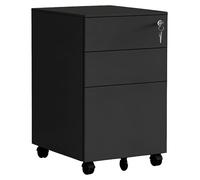Relaxdays Cajonera metálica con cerradura negro