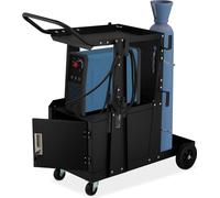 Relaxdays Carro de soldadura con puerta negro