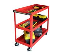 Relaxdays Carro de Taller, 3 Niveles, móvil, hasta 100 kg (Al x An x F): 82,5 x 84 x 41 cm, Rojo