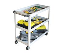 Relaxdays Carro de taller 3 niveles plata