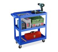Relaxdays Carro herramientas con 3 niveles azul