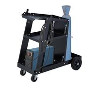 Relaxdays Carro Soldadura, 3 Baldas, Carrito Transporte Bomba Soldar, Accesorio Soldador, hasta 90 kg, 69x40x71cm, Negro