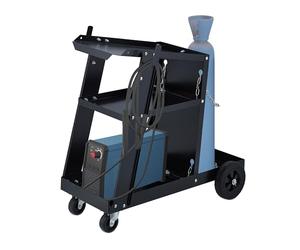 Relaxdays Carro Soldadura, 3 Baldas, Carrito Transporte Bomba Soldar, Accesorio Soldador, hasta 90 kg, 69x40x71cm, Negro