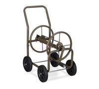 Relaxdays Carro XL para mangueras de jardín marrón,negro
