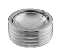 relaxdays Cenicero con Tapa para Interior y Exterior, Acero Inoxidable, Plateado, 5,5 x 11,5 cm