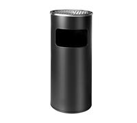 Relaxdays cenicero de pie con papelera, metal, 30 l, columna para fumadores, 60,5 x 23,5 cm, cubeta extraíble, negro