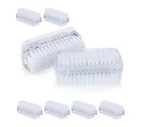Relaxdays Cepillo para uñas set de 8 blanco,transparente