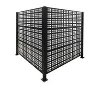 Relaxdays Cerramiento Square para contenedores, Negro | 2 paneles 120 x 120 cm, protección visual modular