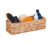 Relaxdays Cesta almacenaje con 3 compartimentos marrón claro