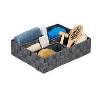 Relaxdays Cesta almacenaje con 5 compartimentos gris