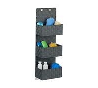 Relaxdays Cesta Colgante Organizadora para Puerta, Plástico, Gris, 75 x 25 x 15 cm