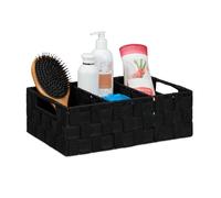 Relaxdays Cesta con asas para estantería y armario negro