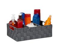 Relaxdays Cesta con asas para estantería y armario gris