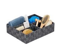 Relaxdays Cesta de Almacenamiento Rectangular de Polipropileno con 5 Compartimentos, Color Gris, 1 Unidad