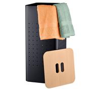 Relaxdays, cesta de ropa con tapa, de metal, 70 litros, dimensiones (alto x ancho x profundidad): 69 x 31,5 x 31,5 cm, colector de ropa con agujeros, color /natural