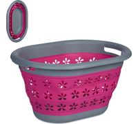 relaxdays: Cesta de ropa plegable, 17 litros