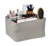 Relaxdays Cesto de almacenaje con asas gris