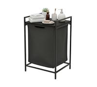 Relaxdays Cesto de ropa portátil con estante, HBT: 72 x 50 x 33 cm, bolsa extraíble 65 l, negro