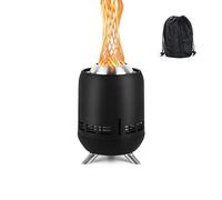 Relaxdays Chimenea sin humo Ø16,5 cm negro