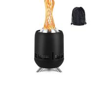 Relaxdays Chimenea sin humo Ø16,5 cm negro