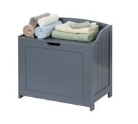 Relaxdays Cofre de almacenamiento, 80 L, para ropa sucia, ropa de cama y juguetes, baño, cofre con tapa, MDF, gris
