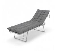 Relaxdays Cojín Acolchado para Banco, con Cintas, Exterior, 180x50 cm, Gris