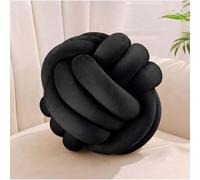 Relaxdays Cojín con Nudos, cojín Anudado para sofá o Cama, Negro