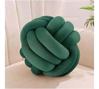 Relaxdays Cojín con Nudos, cojín Anudado, sofá, Cama, Verde Oscuro