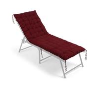 Relaxdays Cojín para Banco, 190 x 70 cm, Acolchado, con Cintas, Exterior, para jardín y palets, Rojo