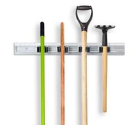 Relaxdays Colgador escobas para la pared negro,plata