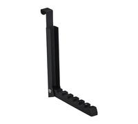 Relaxdays Colgador Plegable Puerta de 2 cm de Espesor, Gancho con 6 Ranuras Perchas Ropa, Perchero Metal y Madera, Negro, 21 x 2,5 x 18 cm