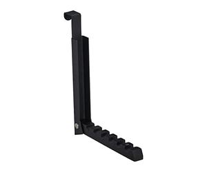 Relaxdays Colgador Plegable Puerta de 2 cm de Espesor, Gancho con 6 Ranuras Perchas Ropa, Perchero Metal y Madera, Negro