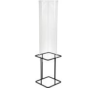 Relaxdays, columna para peces, dimensiones (alto x profundidad): 61,5 x 20 cm, material: acrílico y metal. Torre para peces, ideal para estanques de jardín, decoración para estanques, transparente/gri