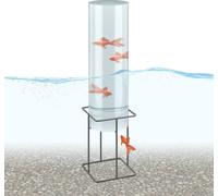 Relaxdays Acuario invertido para estanques transparente,gris