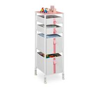 Relaxdays Cómoda infantil con 4 cajones blanco,crema,rosa