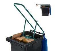 Relaxdays Compactador manual de basura en verde verde oscuro