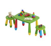 Relaxdays Conjunto Infantil, 1 Mesa, 2 taburetes, fácil de Limpiar, Colores