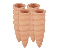 Relaxdays Conos de autorriego, Riego automático de Plantas, Botellas de 1,5L, Cerámica, 16,5 x 5 cm, 4 Uds., Terracota