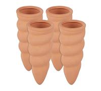 Relaxdays Conos de riego, Autorriego para macetas, para Botellas de 1,5L, Cerámica, 11,5 x 4,5 cm, 4 Uds., Terracota