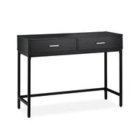 Relaxdays Consola Recibidor, Mesa Entrada con 2 Cajones, 81x110x42 cm, Mesa Auxiliar Estrecha, Pasillo y Salón, Negro