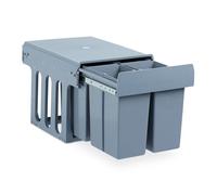 Relaxdays Contenedor de reciclaje con 4 cubos gris
