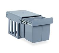 Relaxdays Contenedor empotrable de reciclaje gris