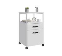 Relaxdays Contenedor móvil, 2 cajones, Archivo Colgante, diseño Moderno, 66,5 x 42 x 44 cm, archivador Estrecho, Blanco