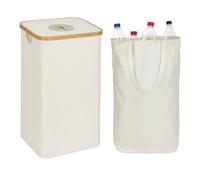 Relaxdays contenedor para botellas retornables 100 l, 75x40x33 cm, beige