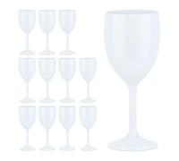 Relaxdays Copas de vino de plástico blanco set 12 blanco