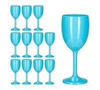 Relaxdays Copas vino de plástico turquesa set 12 turquesa