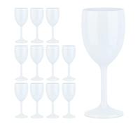Relaxdays Copas de vino de plástico blanco set 12 blanco