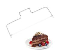 Relaxdays Cortador de pasteles, 2 alambres, Altura ajustable, Apto para lavavajillas, 34 cm, Plateado