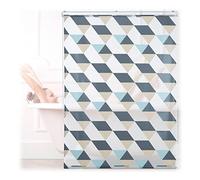 Relaxdays Cortina de Baño Enrollable Estampado de Triángulos, 6 Tamaños, Cortina de Ducha, Estor Ventana, Multicolor